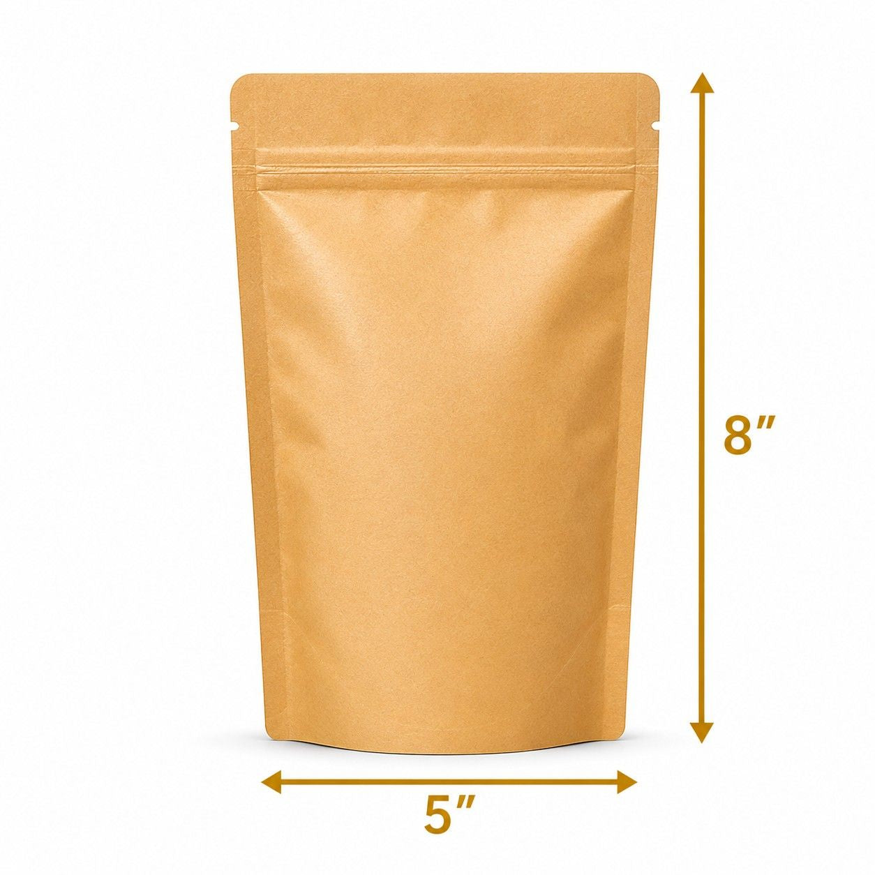 Standing Kraft Pouch with zipper 8x5 inch
